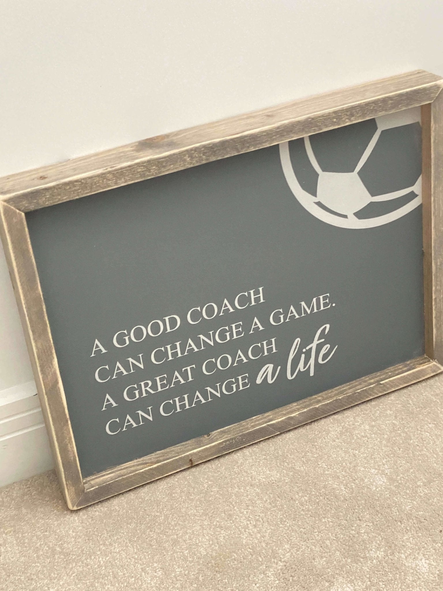 A Good Coach | Framed Wood Sign - The Imperfect Wood Company - Framed Wood Sign