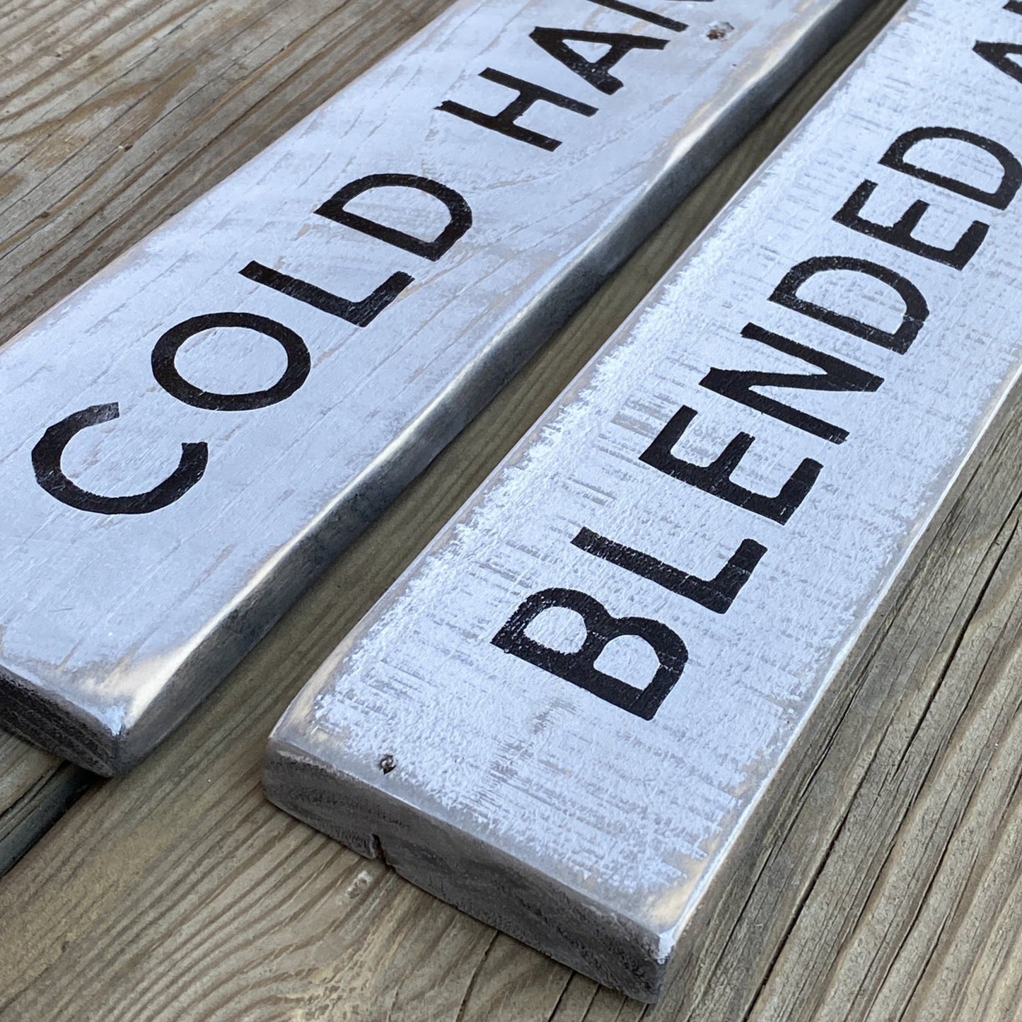 Blended And Blessed | Reclaimed Wood Sign - The Imperfect Wood Company - Long Wood Sign