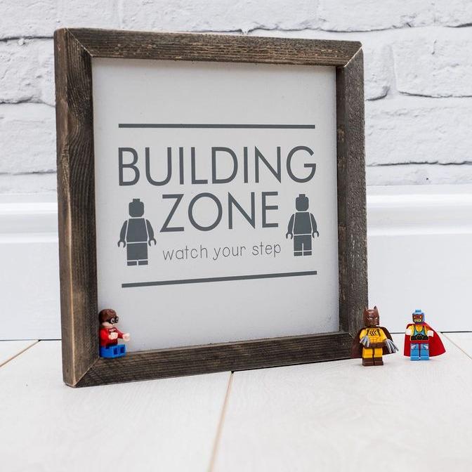 Building Zone | Framed Wood Sign - The Imperfect Wood Company - Framed Wood Sign