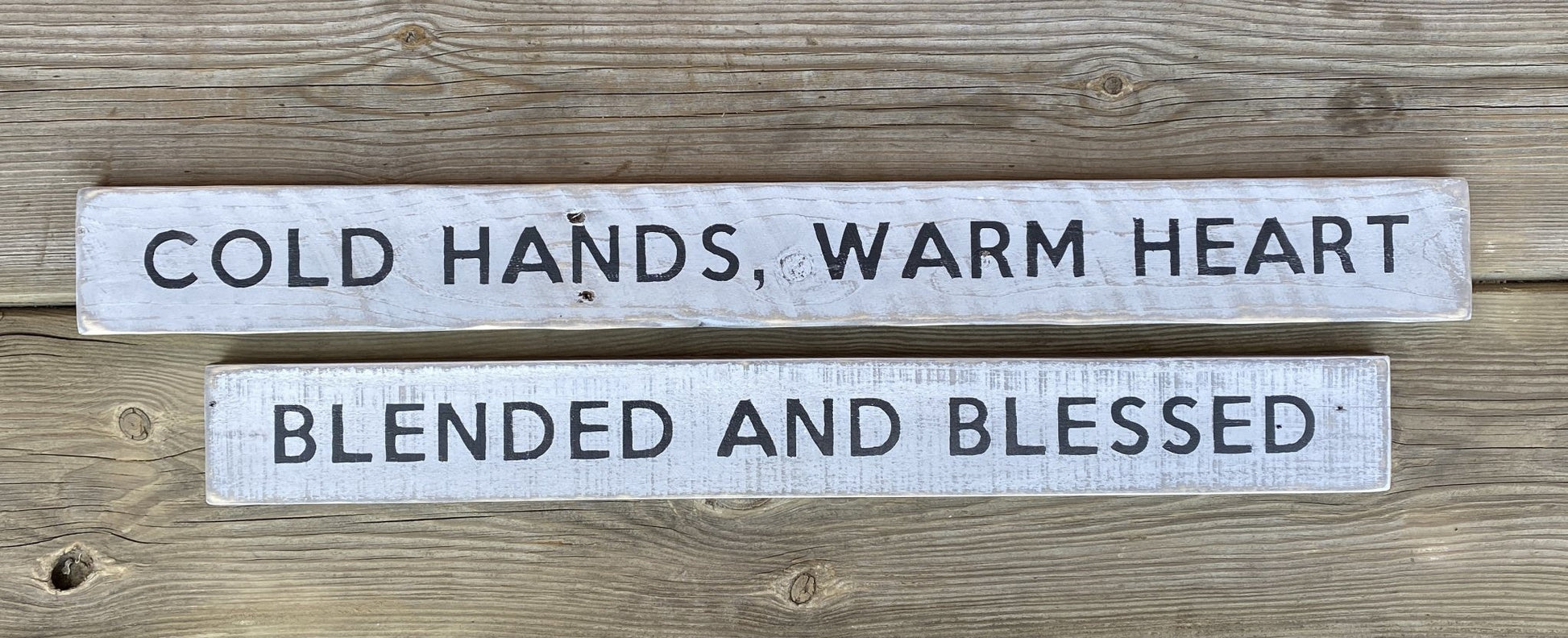 Cold Hands, Warm Heart | Reclaimed Wood Sign - The Imperfect Wood Company - Long Wood Sign