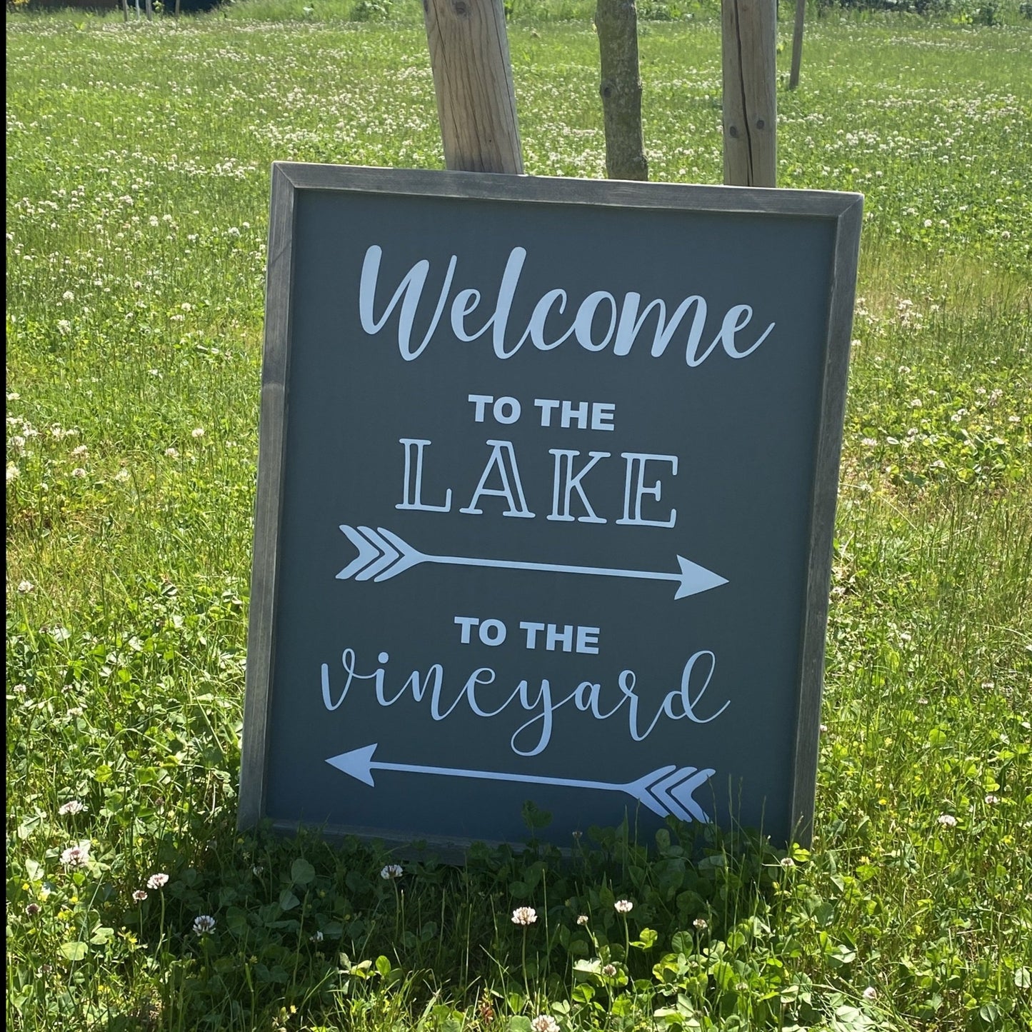 CUSTOM | Welcome to the lake | Framed Wood Sign - The Imperfect Wood Company - Custom
