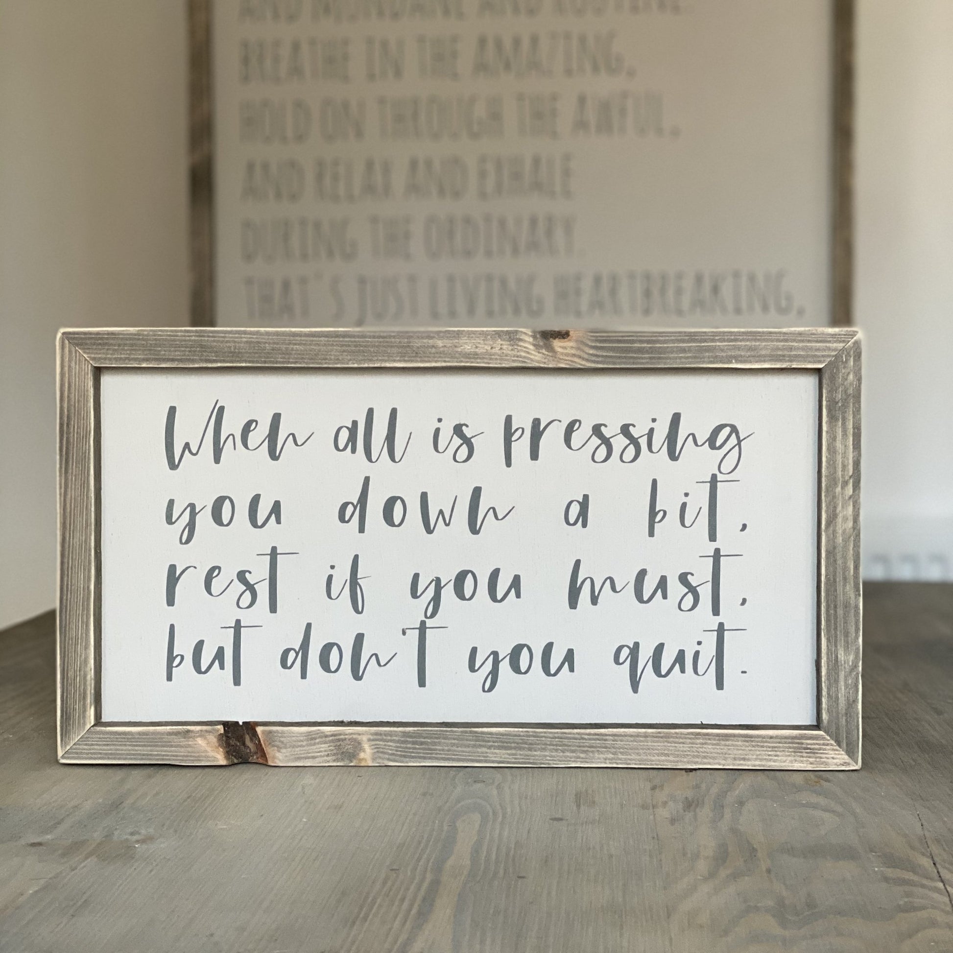 Don't You Quit | Framed wood sign | #SMIRA - The Imperfect Wood Company - Framed Wood Sign