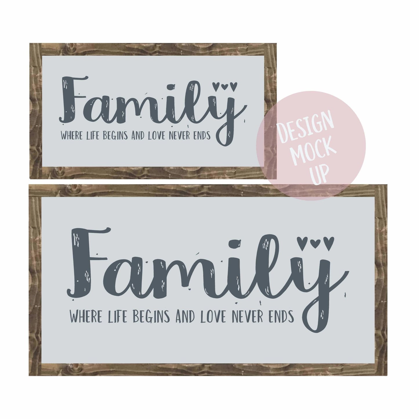 Family - Where Life Begins | Framed Wood Sign | #BrainTumourResearch - The Imperfect Wood Company - Framed Wood Sign