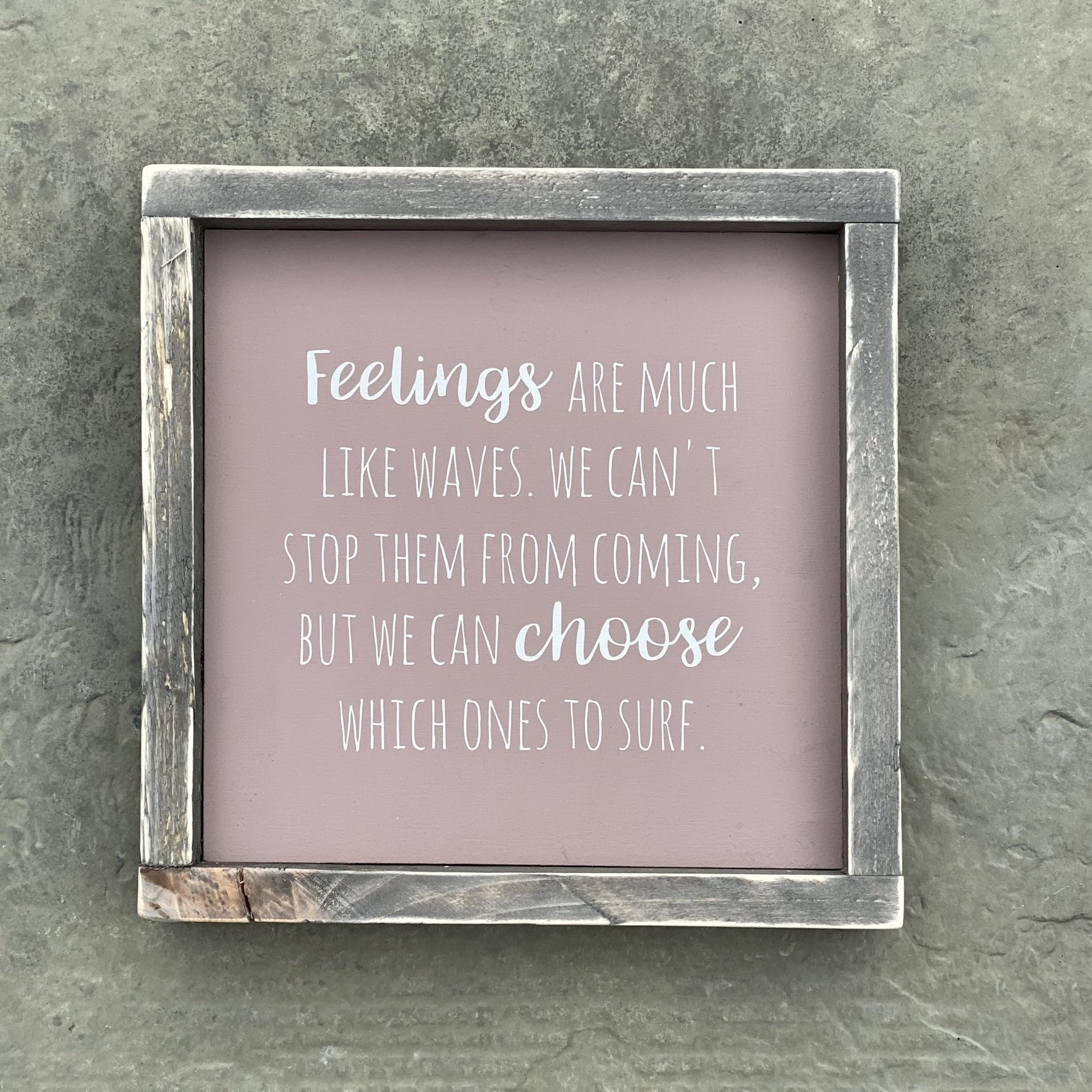 Feelings | Framed Wood Sign | #BrainTumourResearch - The Imperfect Wood Company - Framed Wood Sign