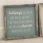 Feelings | Framed Wood Sign | Duck Egg | Ready Now - The Imperfect Wood Company - Framed Wood Sign