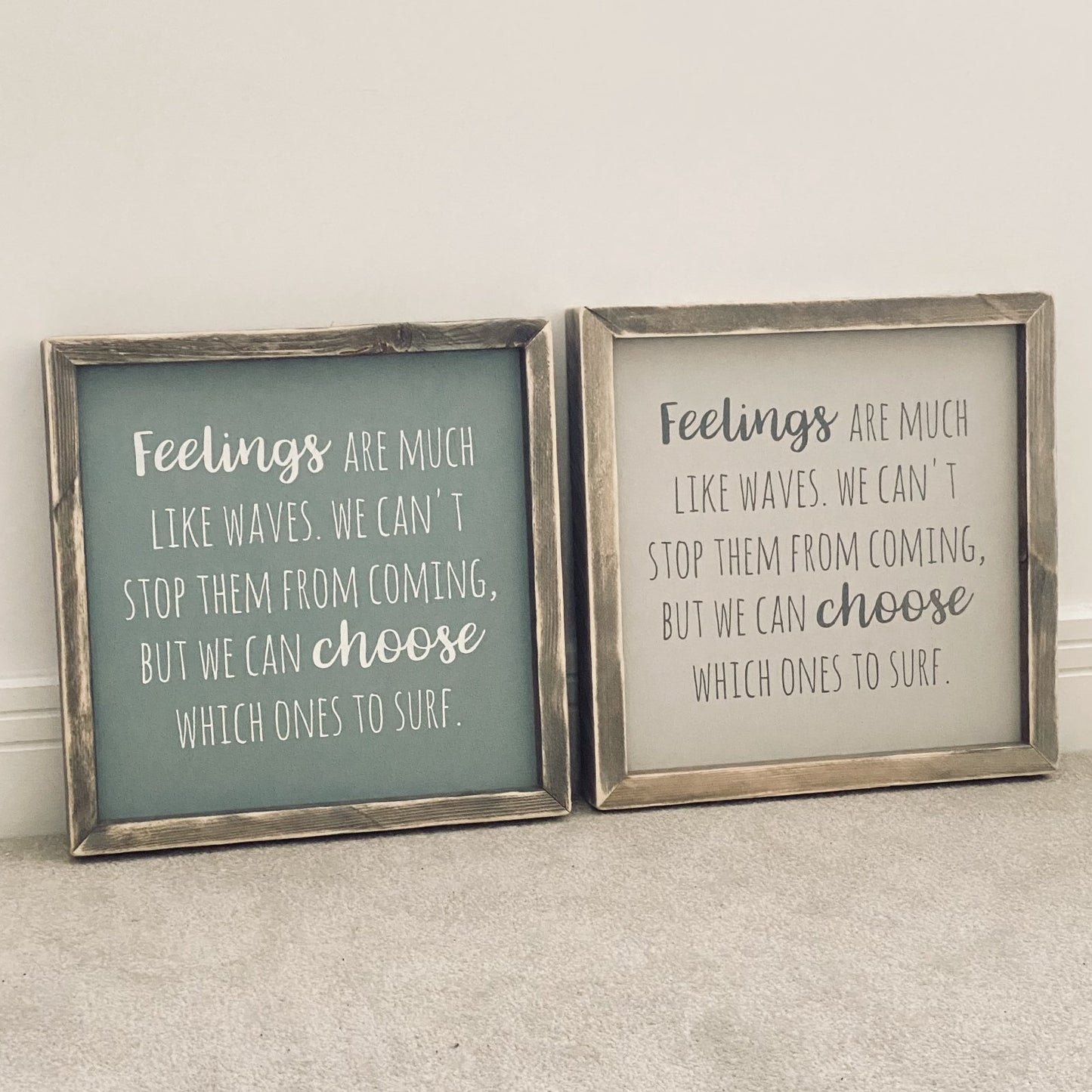 Feelings | Framed Wood Sign | Ready Now - The Imperfect Wood Company - Framed Wood Sign