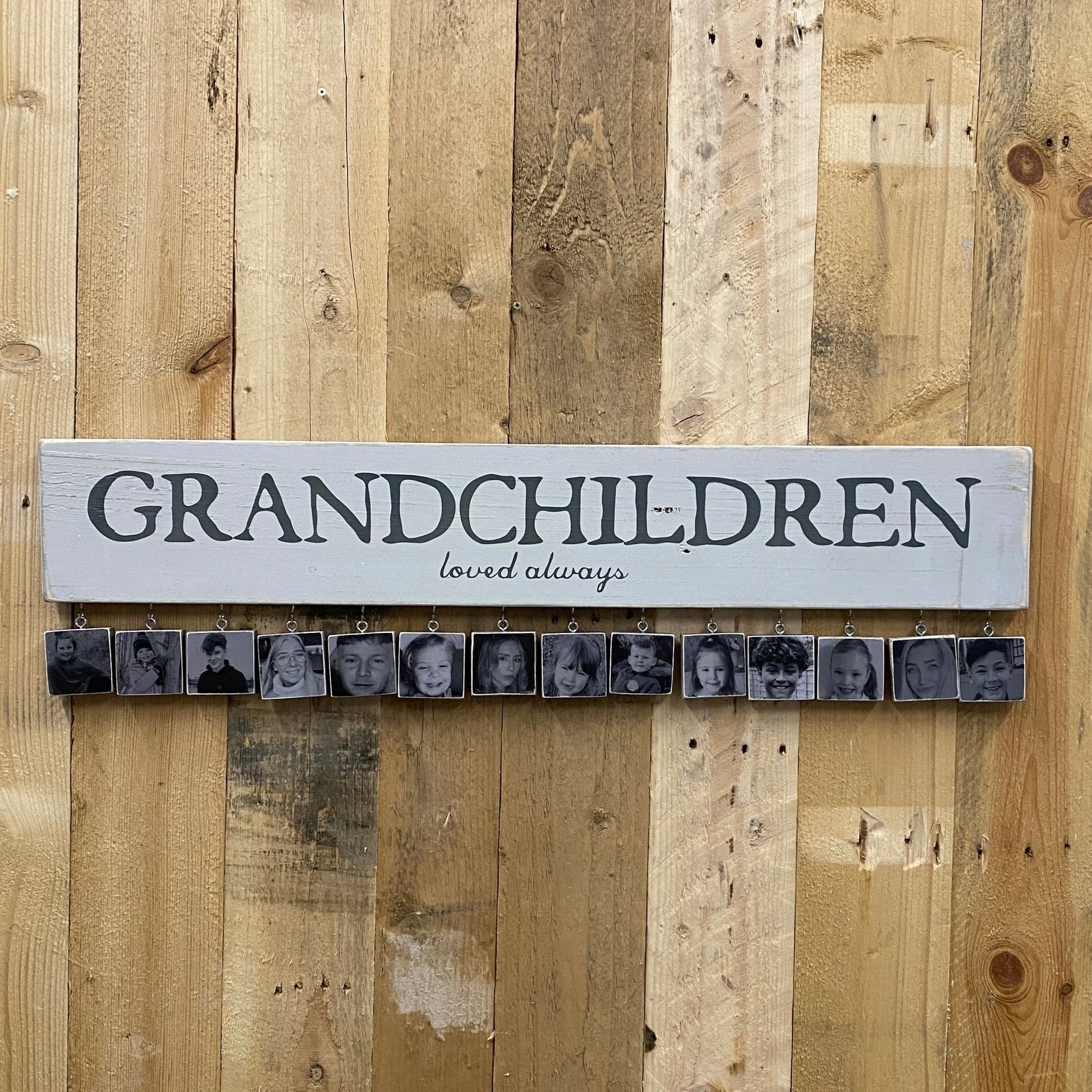 Grandchildren Photo Sign | Personalised - The Imperfect Wood Company - Personalised Framed Wood Sign