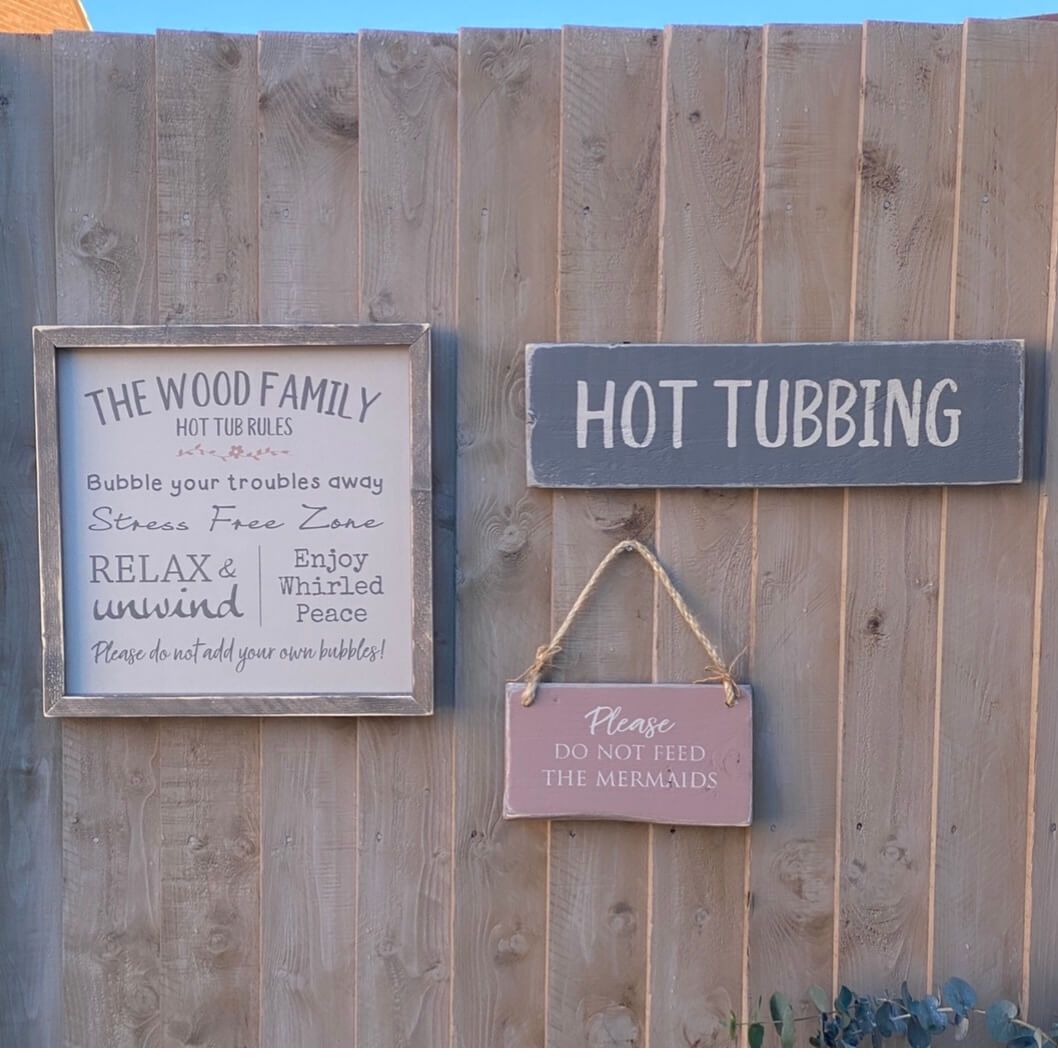 Hot Tubbing | Long Wood Sign - The Imperfect Wood Company - Hanging Wood Sign