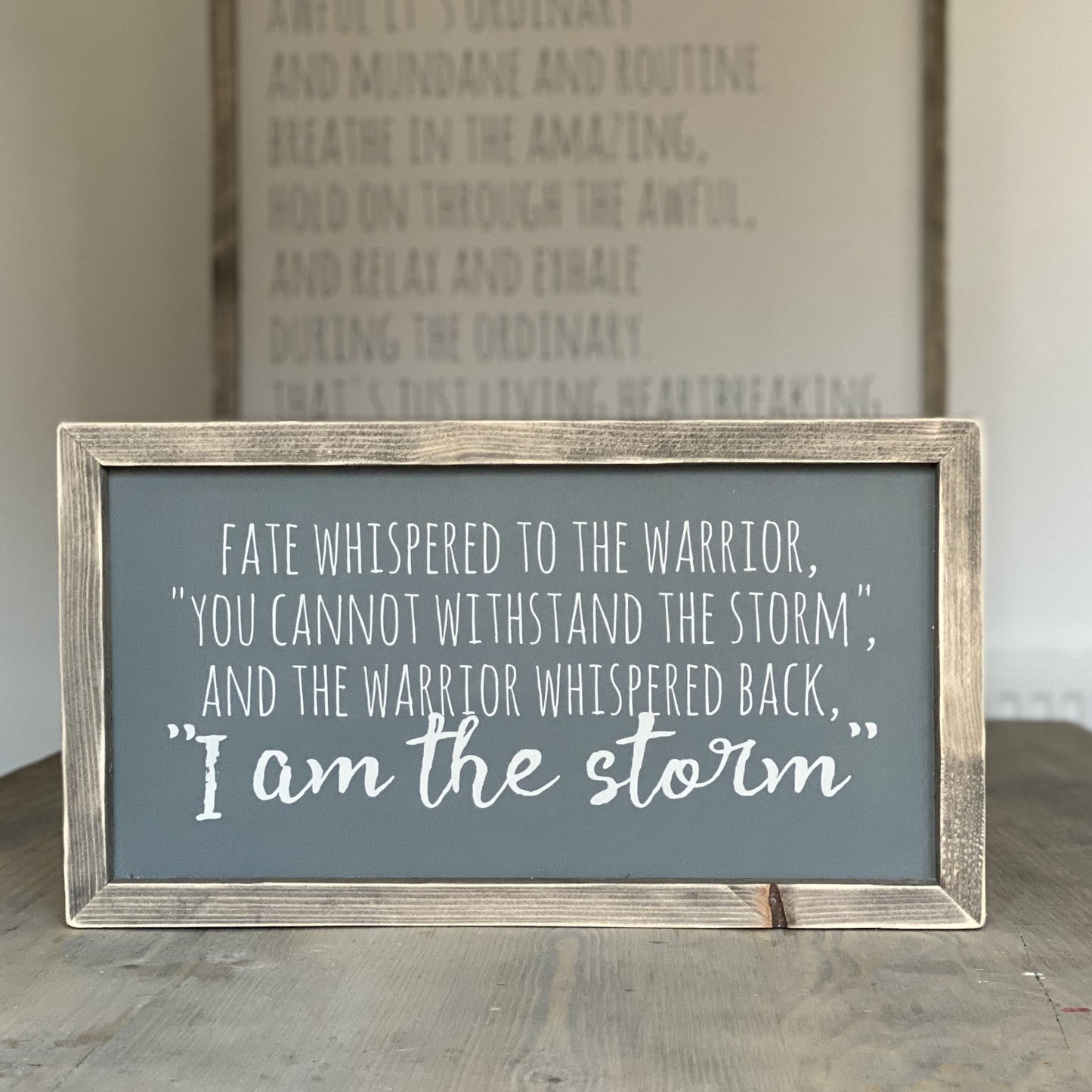 I Am The Storm | Framed Wood Sign | #BrainTumourResearch - The Imperfect Wood Company - Framed Wood Sign