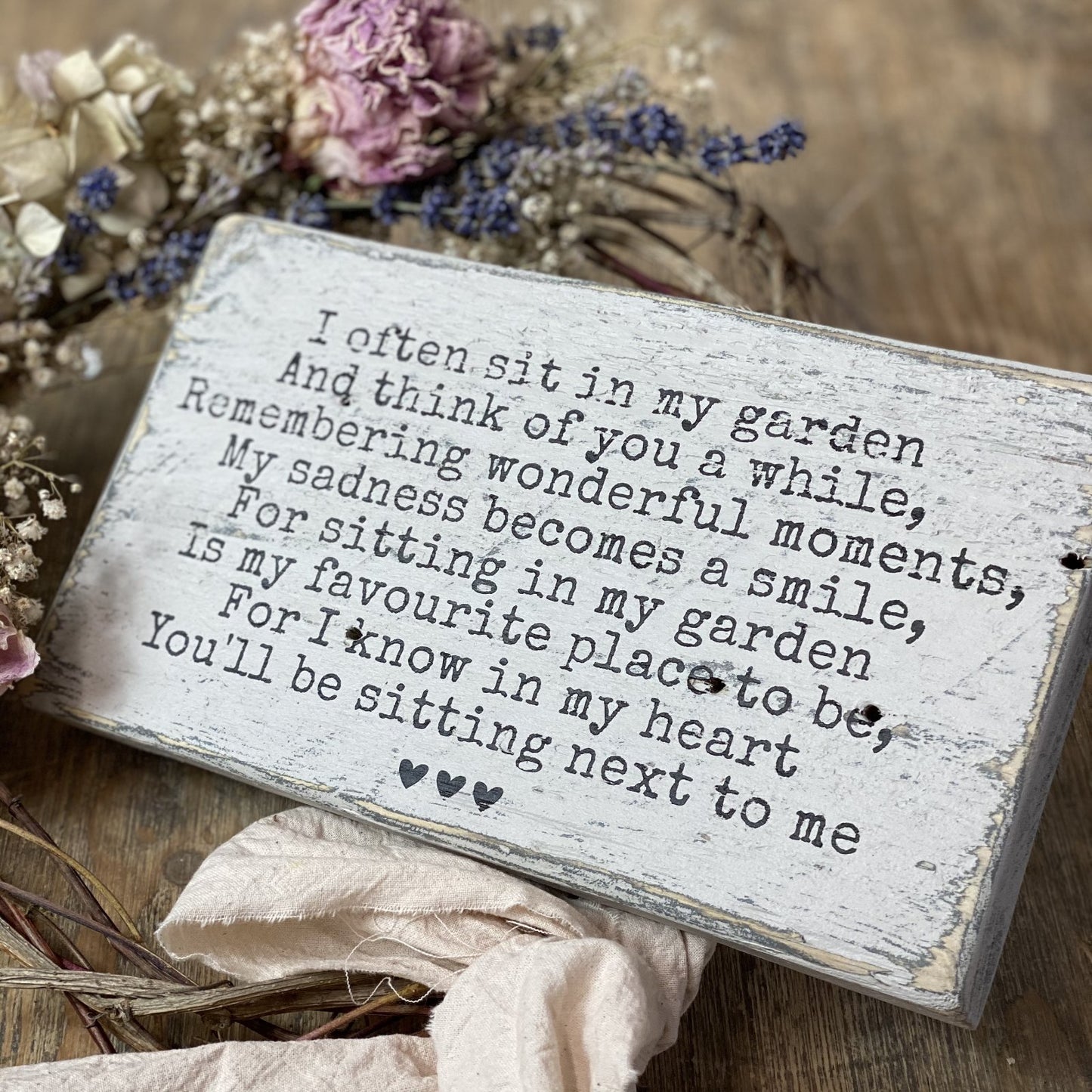 I often sit in my garden... | Hanging Wood Sign - The Imperfect Wood Company - Hanging Wood Sign