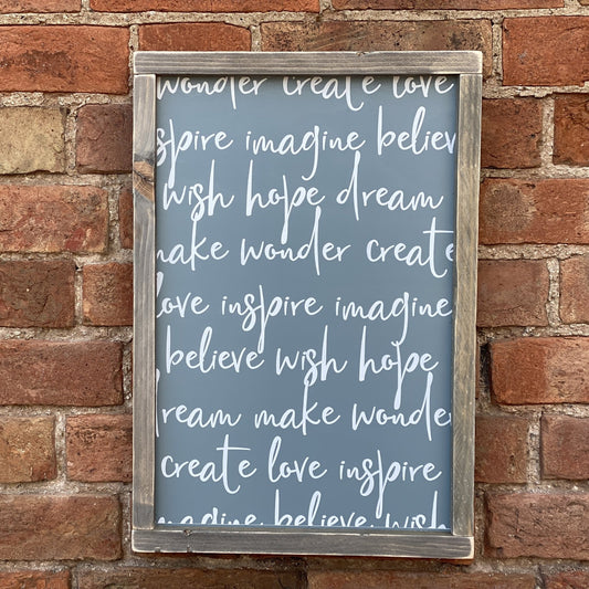 Inspire Me | Framed Wood Sign - The Imperfect Wood Company - Framed Wood Sign