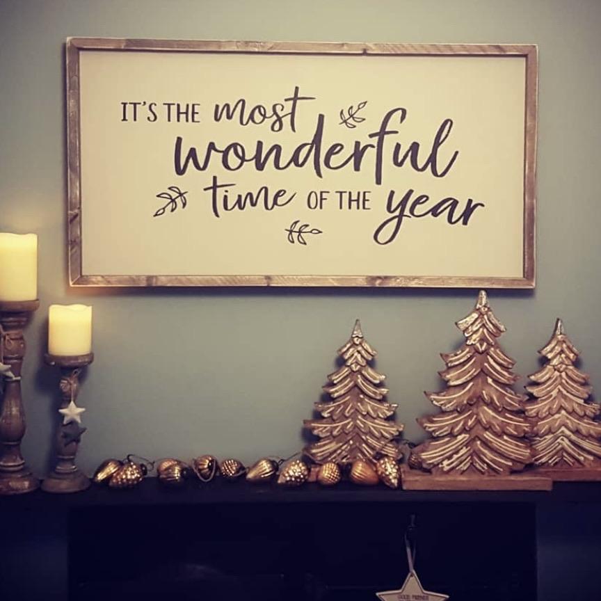 It's the Most Wonderful Time... | Framed Wood Sign - The Imperfect Wood Company - Framed Wood Sign