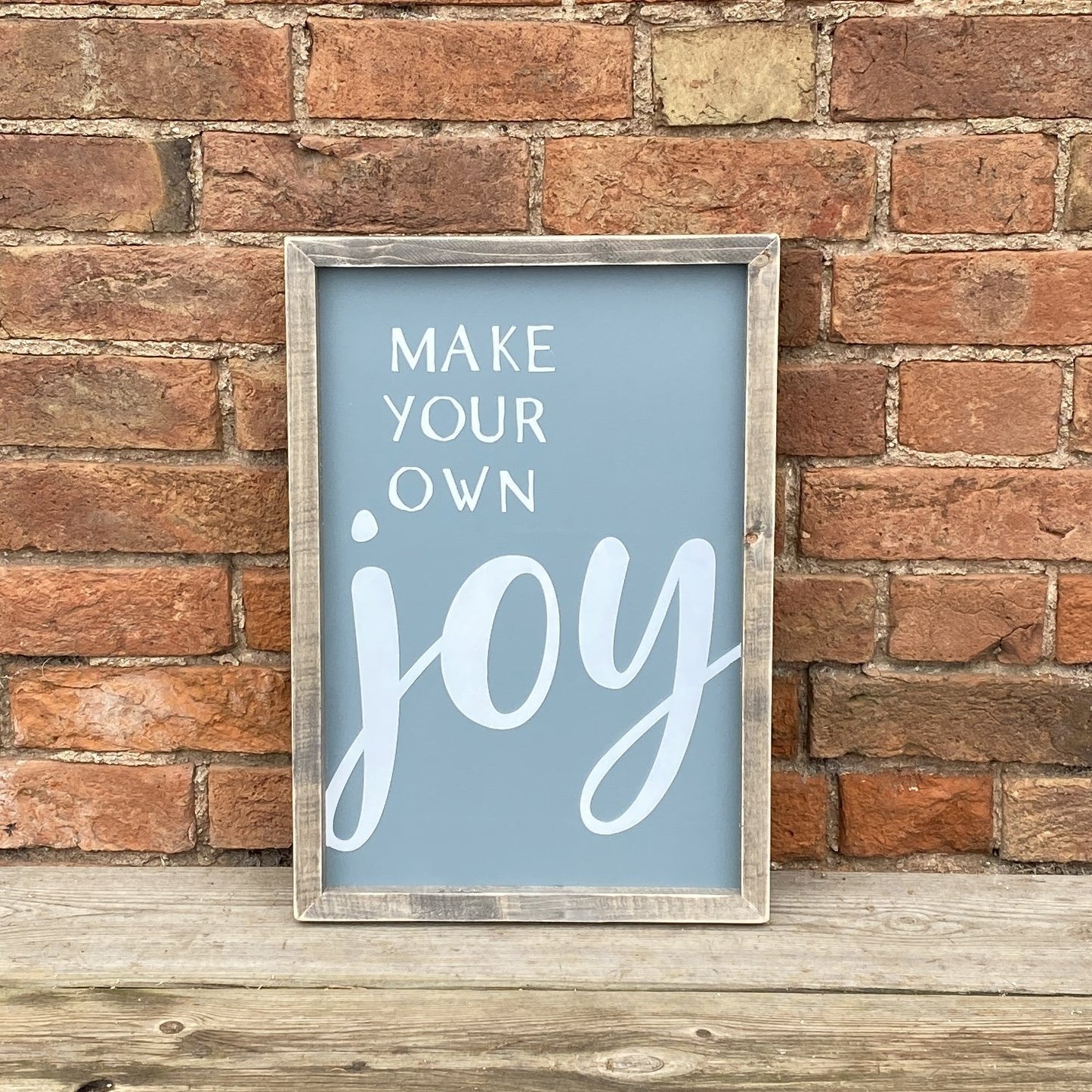 Make Your Own Joy | Framed Wood Sign - The Imperfect Wood Company - Framed Wood Sign