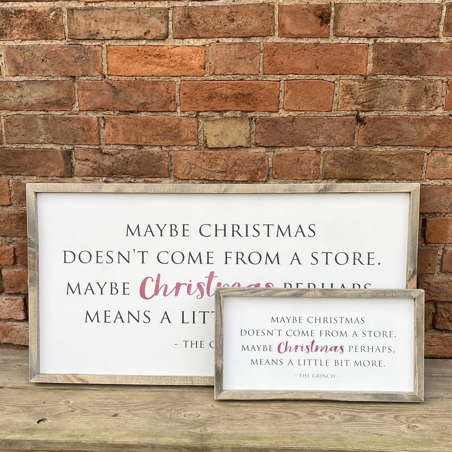 Maybe Christmas doesn't come from a store - The Grinch | Framed Wood Sign - The Imperfect Wood Company - Framed Wood Sign