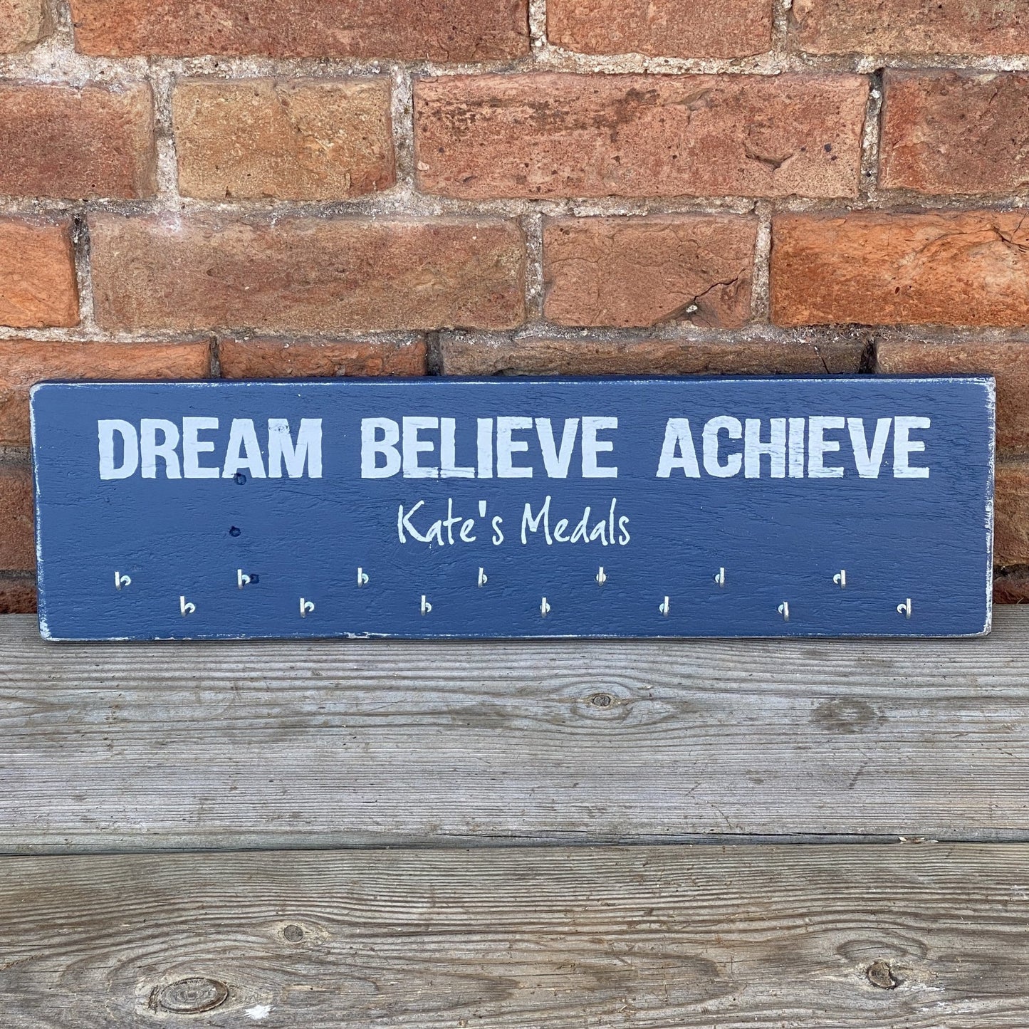 Medal Holder | Personalised Long Wood Sign - The Imperfect Wood Company - Personalised Long Wood Sign