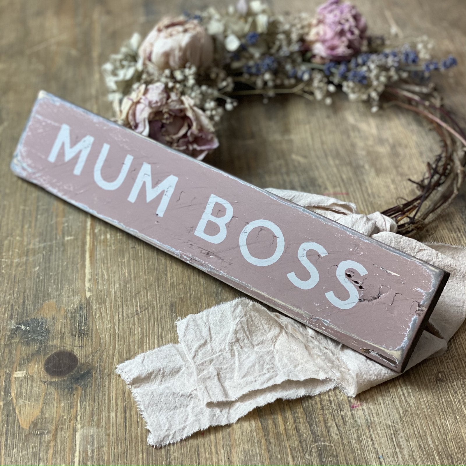 Mum Boss | Reclaimed Wood Sign | Ready Now - The Imperfect Wood Company - Reclaimed Wood Sign