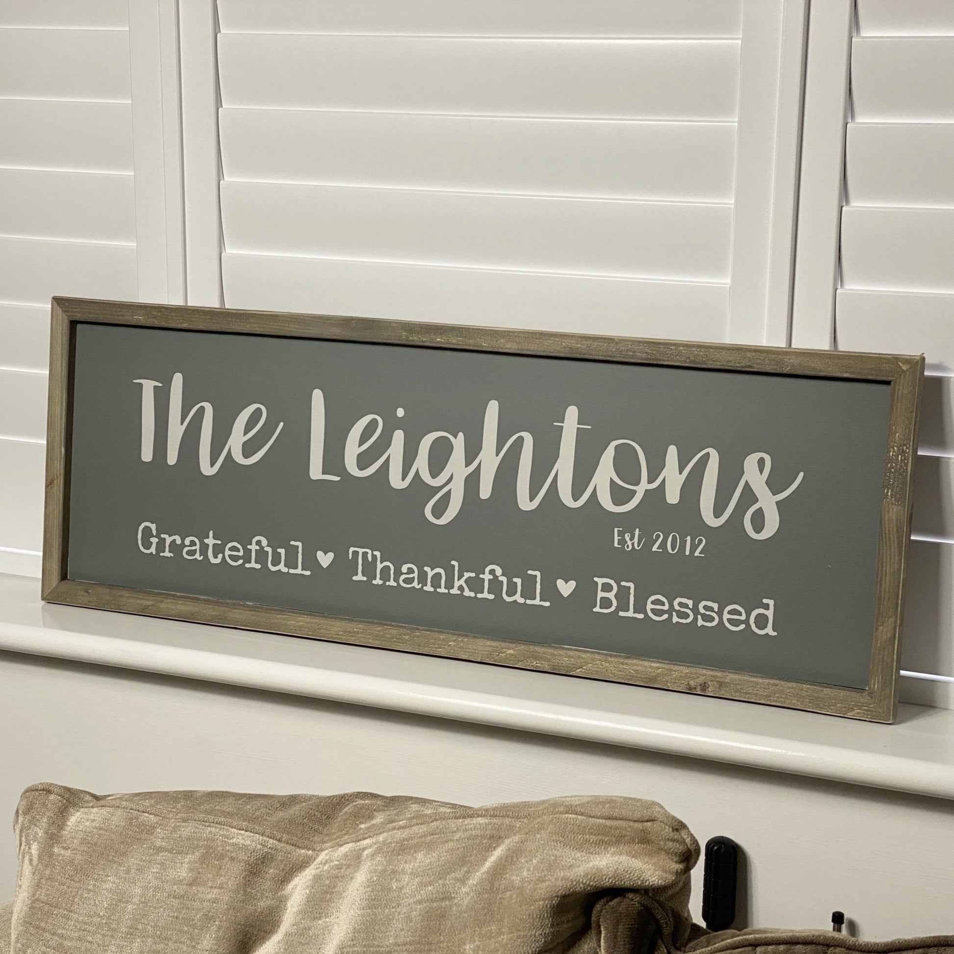 Personalised family sign | Framed Wood Sign - The Imperfect Wood Company - Framed Wood Sign