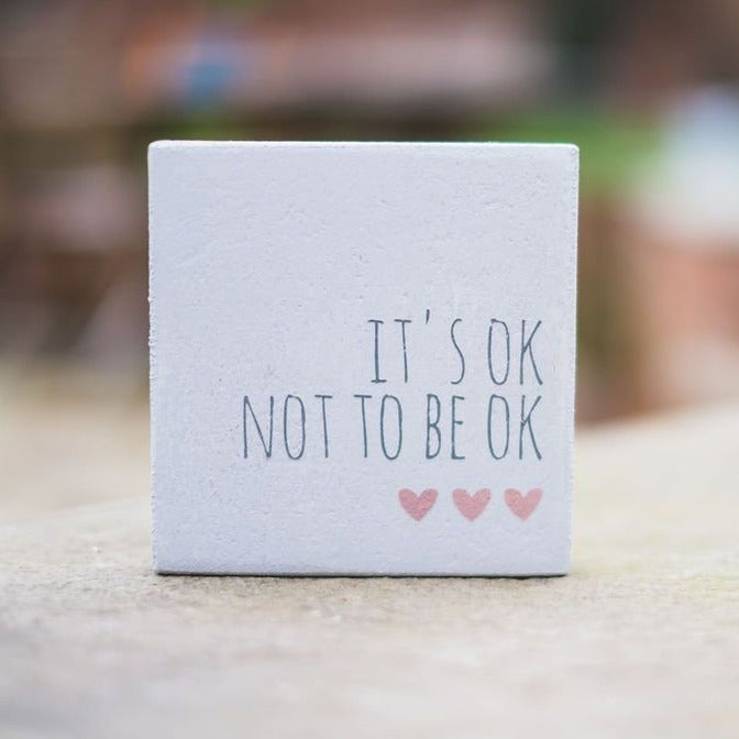 Reclaimed Wood Mini Sign | It's ok not to be ok | #MIND - The Imperfect Wood Company - Mini wood sign
