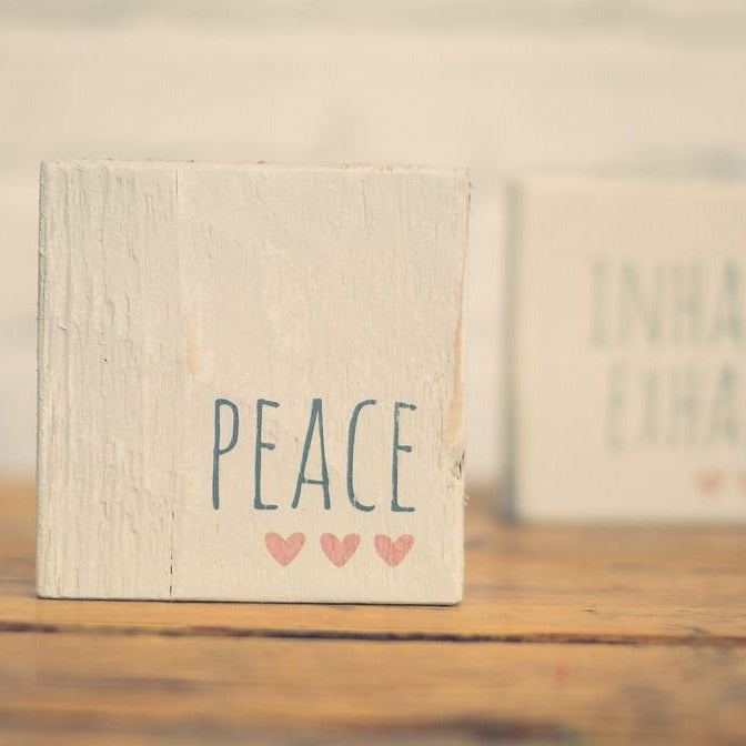 Reclaimed Wood Mini Sign | Peace | #BrainTumourResearch - The Imperfect Wood Company - Mini wood sign
