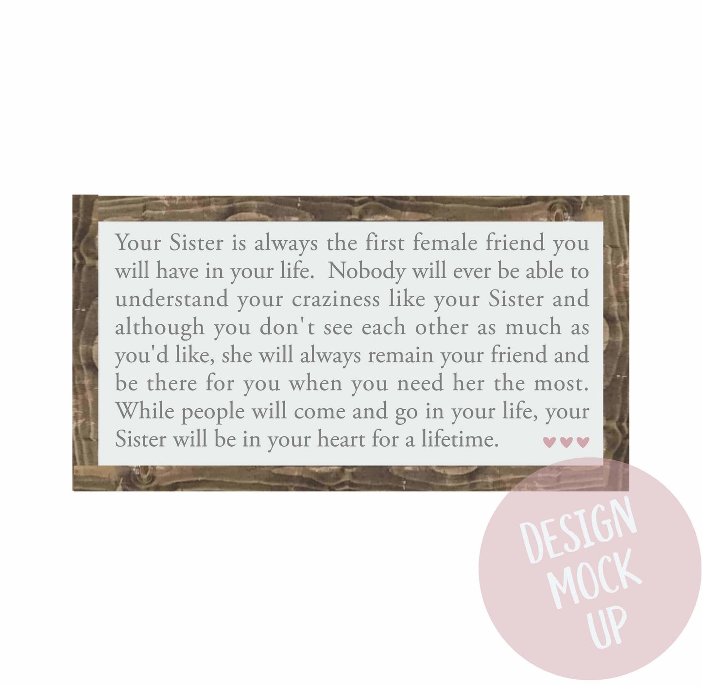 Sister | Framed Wood Sign - The Imperfect Wood Company - Framed Wood Sign