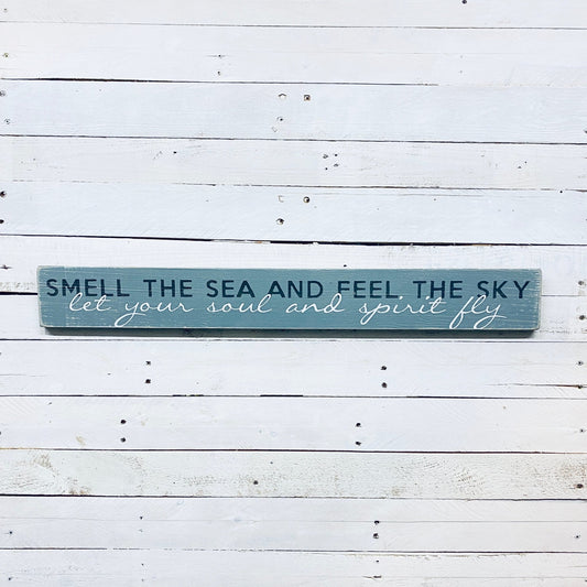 Smell The Sea... | Long Wood Sign - The Imperfect Wood Company - Long Wood Sign