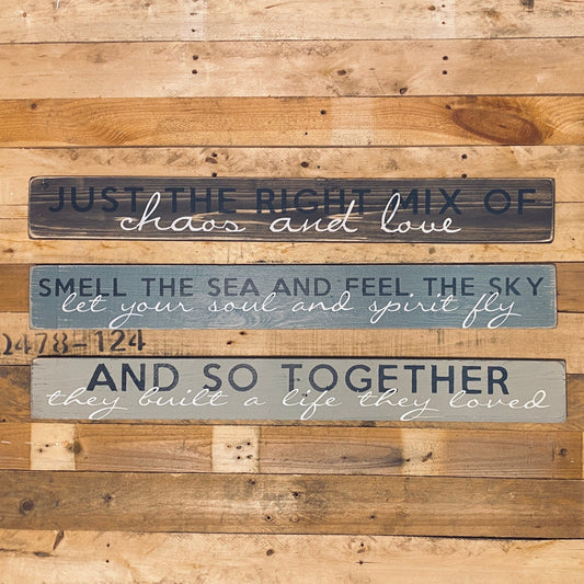 Smell The Sea... | Long Wood Sign - The Imperfect Wood Company - Long Wood Sign