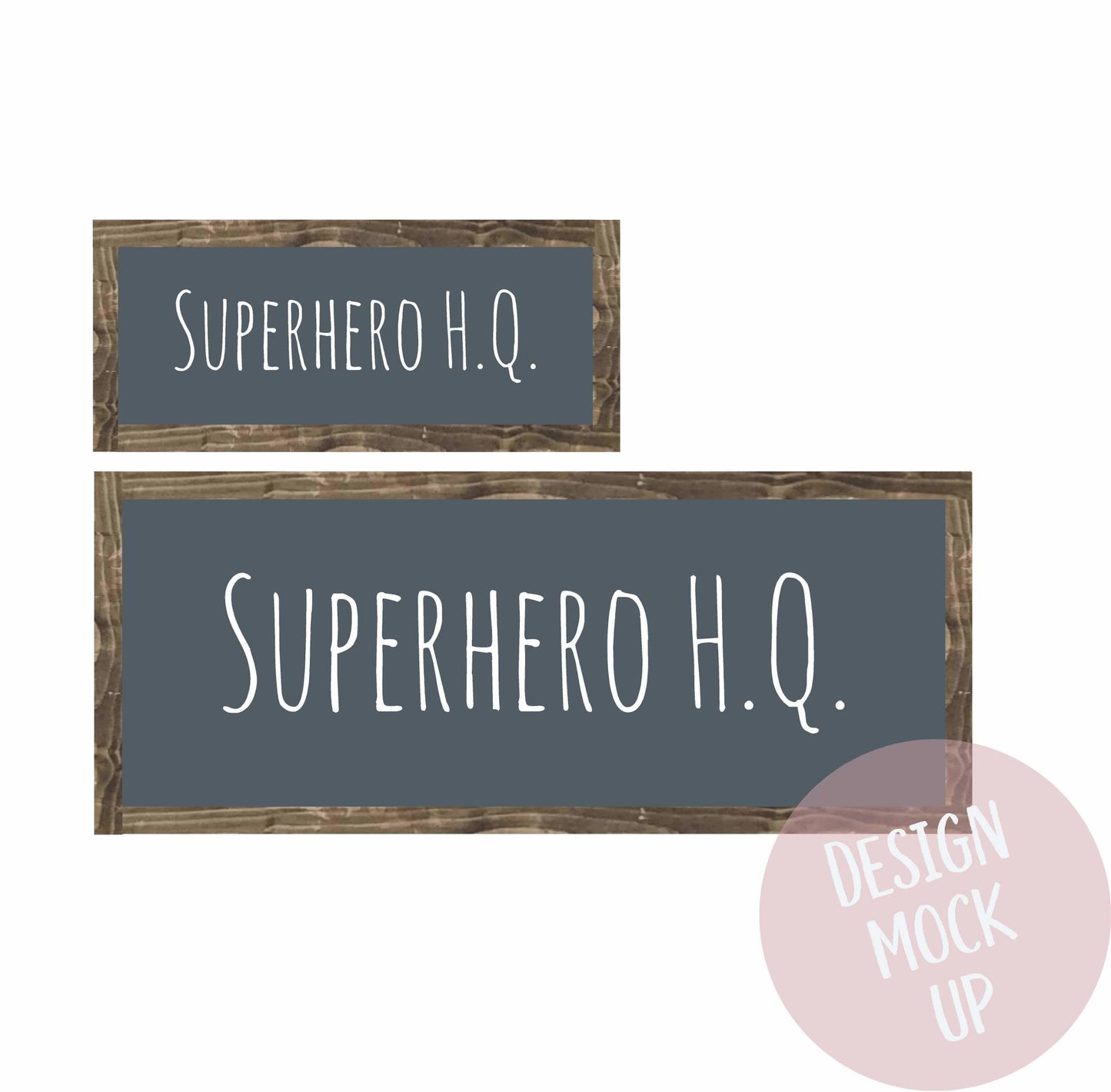 Superhero HQ | Framed Wood Sign - The Imperfect Wood Company - Framed Wood Sign