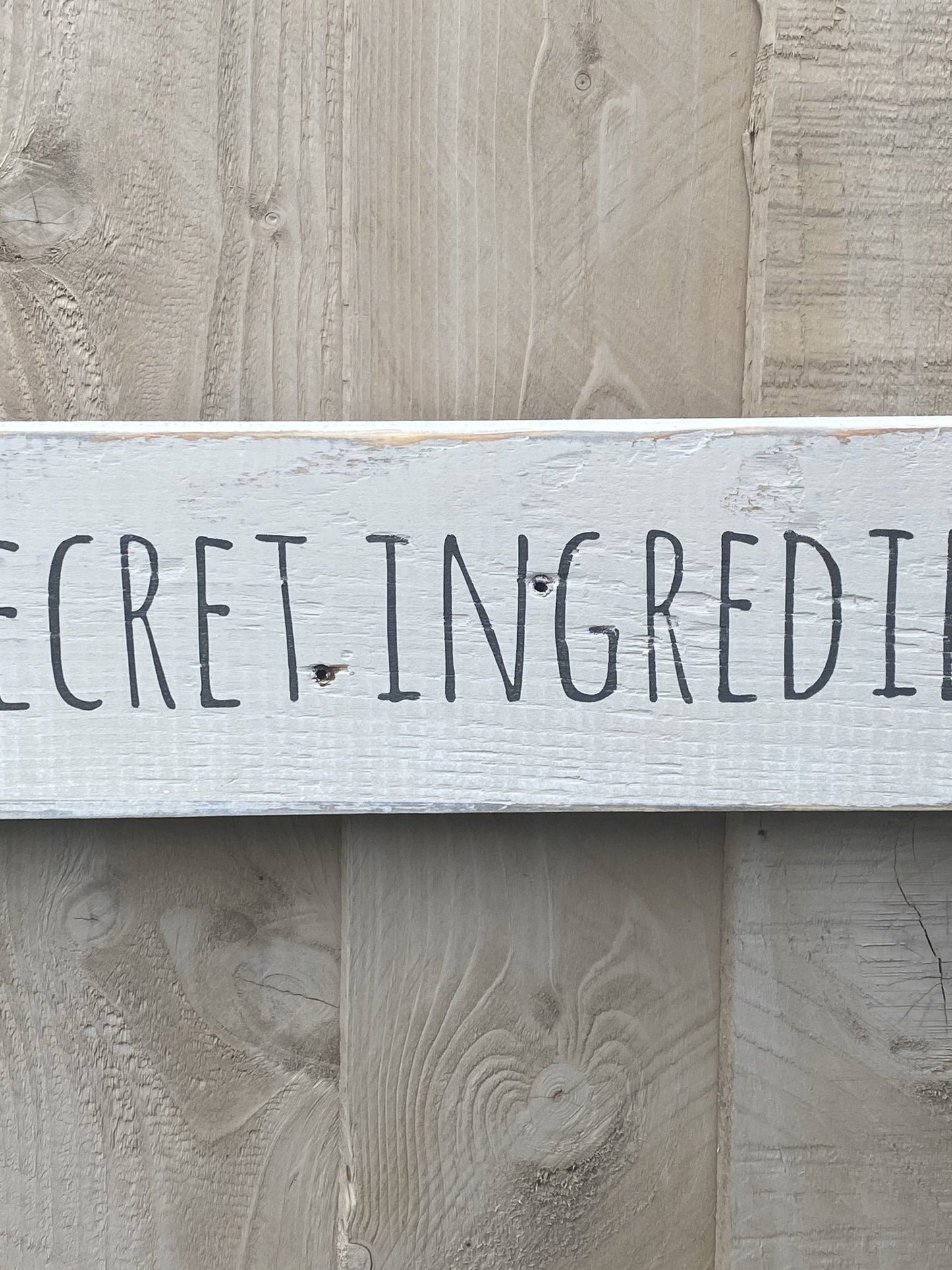 The Secret Ingredient Is Always Love | Long Wood Sign - The Imperfect Wood Company - Long Wood Sign