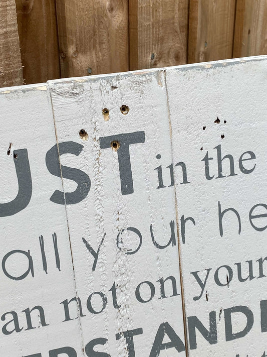 Trust in the Lord | Reclaimed Planked Wood Sign - The Imperfect Wood Company - Planked Wood Sign