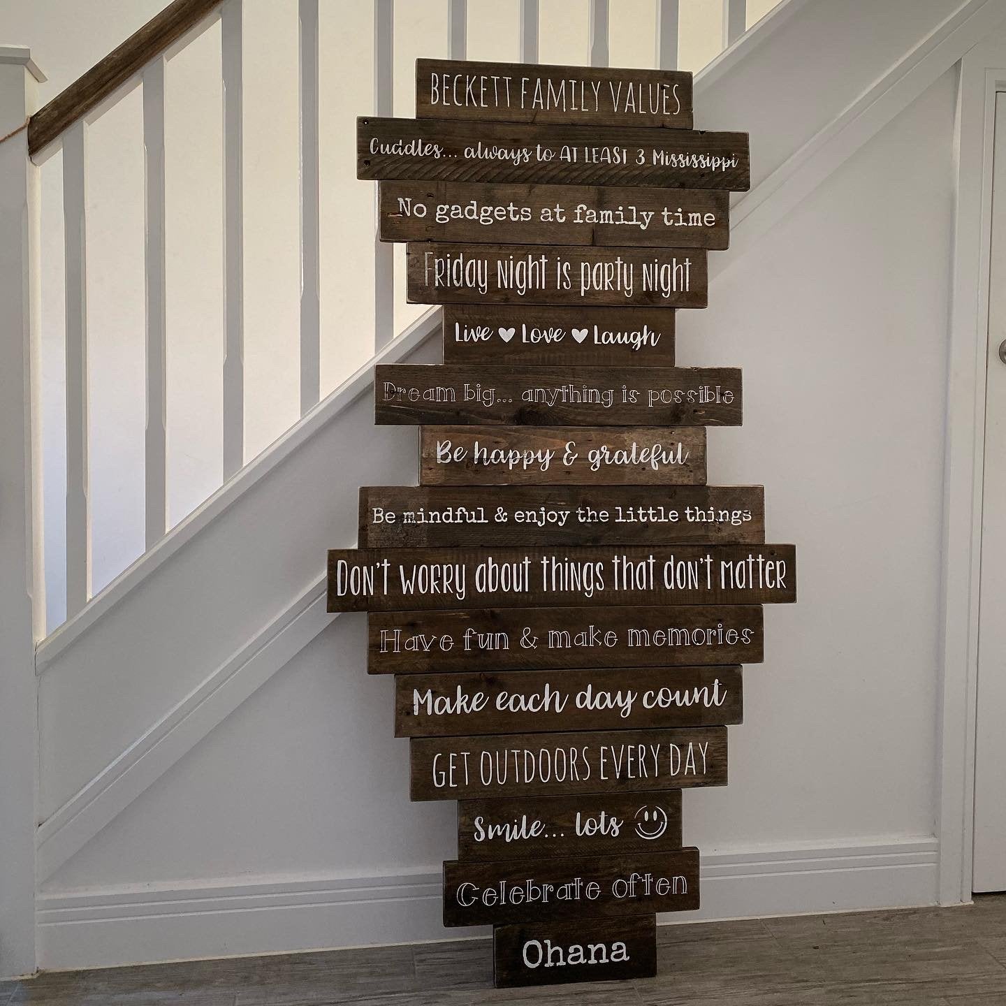 Wood Planked Sign | Family Rules | Personalised - The Imperfect Wood Company - Planked Wood Sign