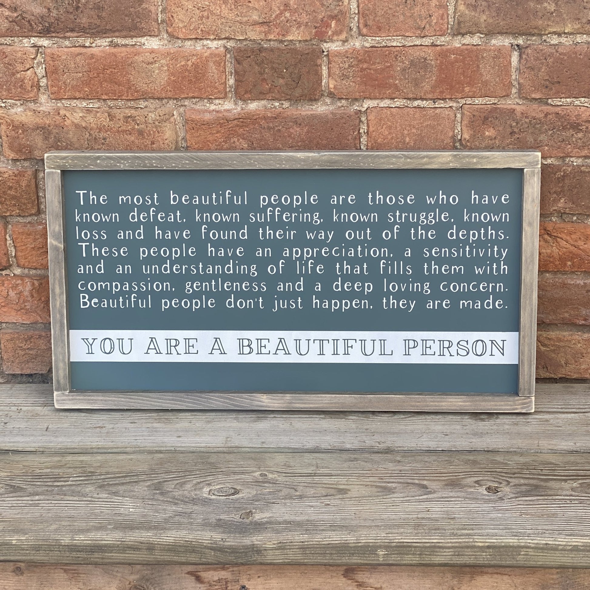 You are a Beautiful Person | Framed Wood Sign - The Imperfect Wood Company - Framed Wood Sign
